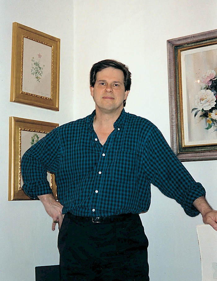 Jan Opalach at home in his NY city apartment