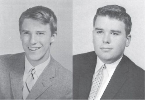 Photos of Bruce (left) and Ralph Hodges (right) from their high school yearbook
